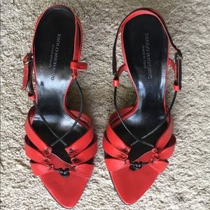Paolo Iantorno red strappy heels, size 36.5
